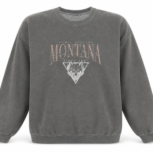 Girl Knows All Women’s Grey Wolf Graphic Sweatshirt XL