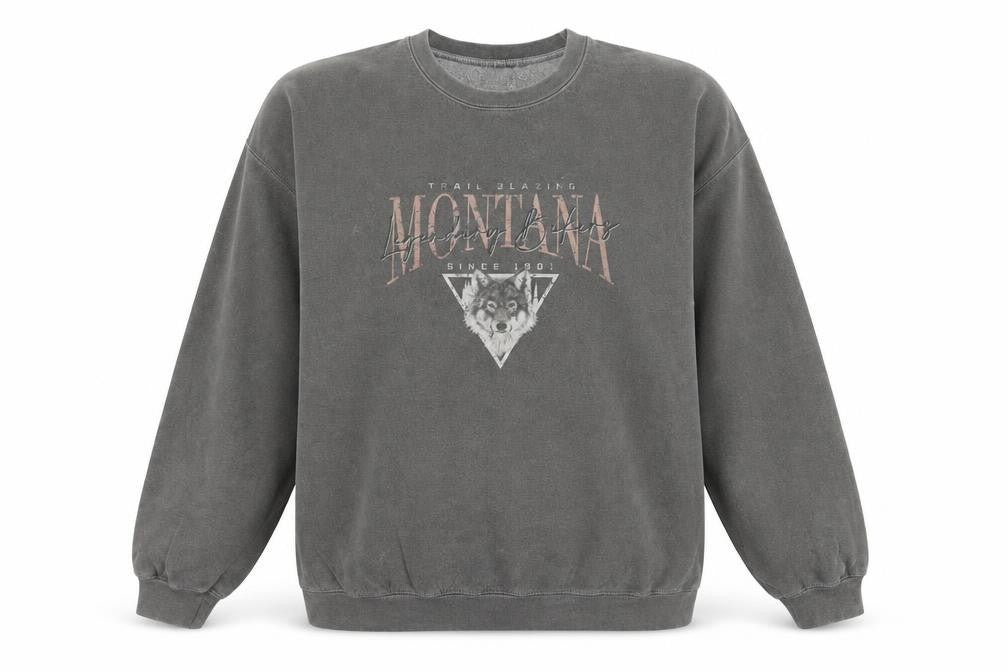 Girl Knows All Women’s Grey Wolf Graphic Sweatshirt XL
