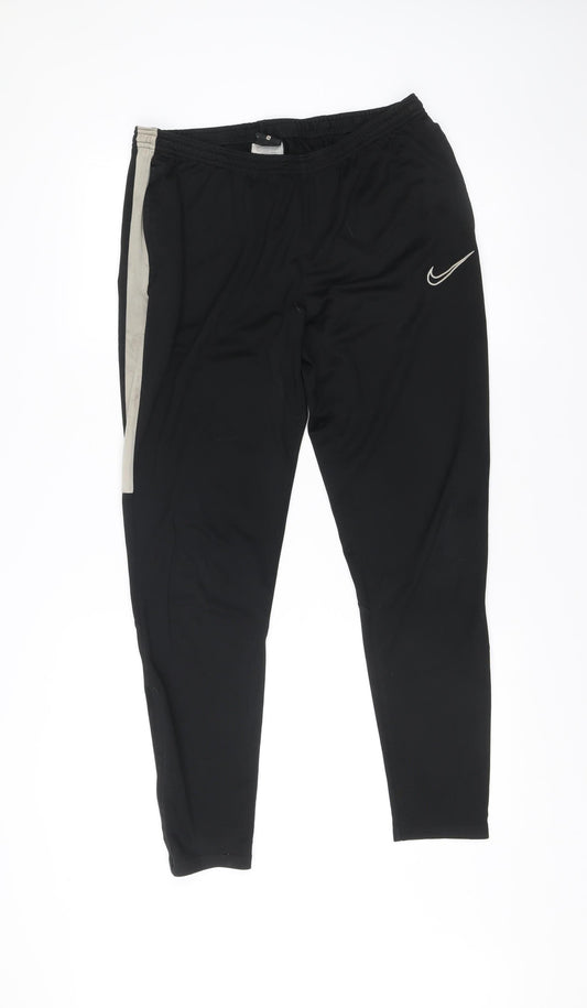 Nike Men’s Black Dri-FIT Track Pants M Tapered Quick Dry