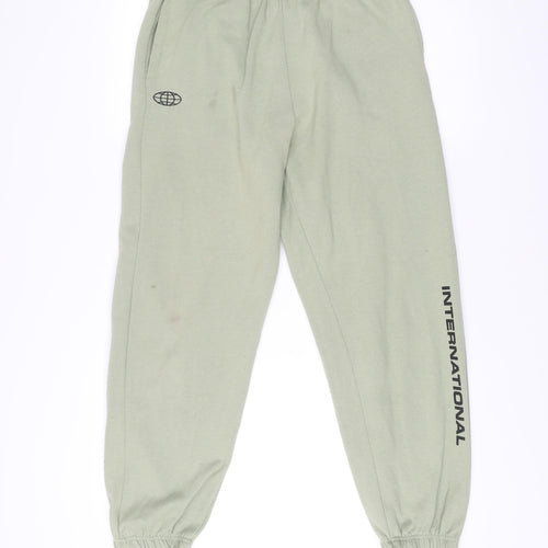Topshop Womens Green Jogger Trousers Size S Elastic Waist Athleisure