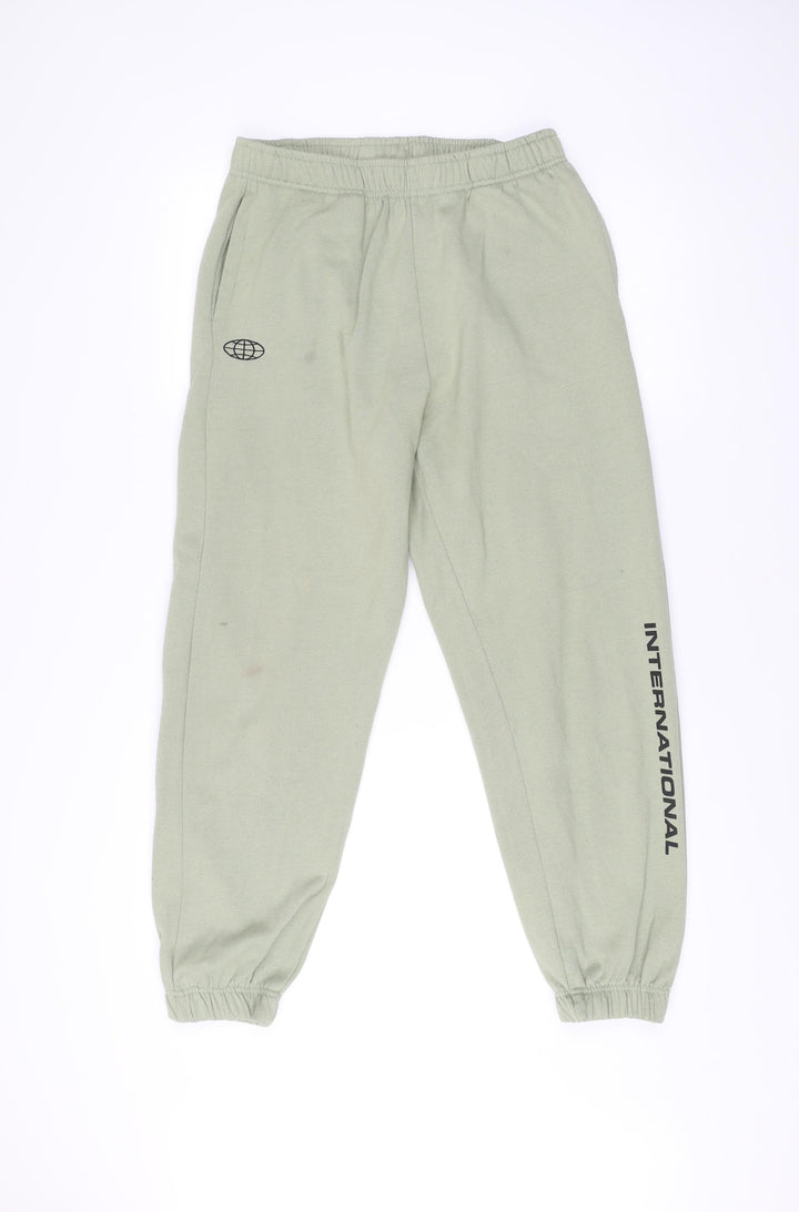 Topshop Womens Green Jogger Trousers Size S Elastic Waist Athleisure