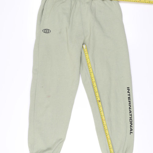 Topshop Womens Green Jogger Trousers Size S Elastic Waist Athleisure