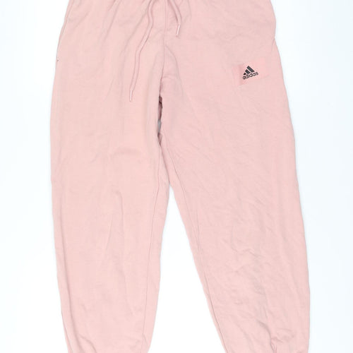 Adidas Women’s Pink Jogger Trousers Size S Cotton Blend