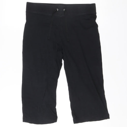 Marks and Spencer Women Black Size 12 Sweat Shorts Cotton