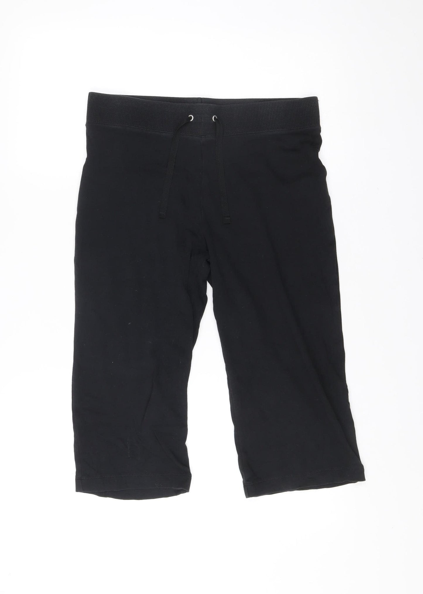 Marks and Spencer Women Black Size 12 Sweat Shorts Cotton