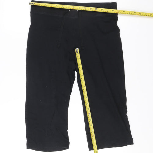 Marks and Spencer Women Black Size 12 Sweat Shorts Cotton