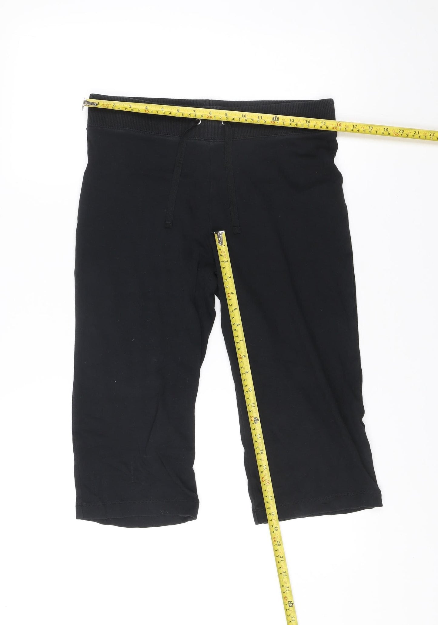 Marks and Spencer Women Black Size 12 Sweat Shorts Cotton