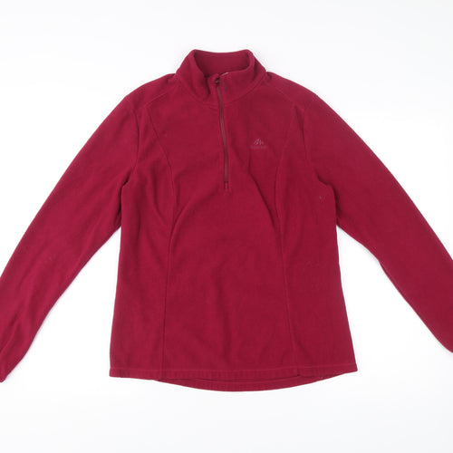Decathlon Women’s Red Fleece Sweatshirt L 1/2 Zip Polyester Hiking