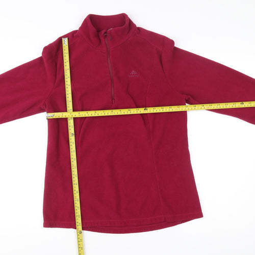Decathlon Women’s Red Fleece Sweatshirt L 1/2 Zip Polyester Hiking