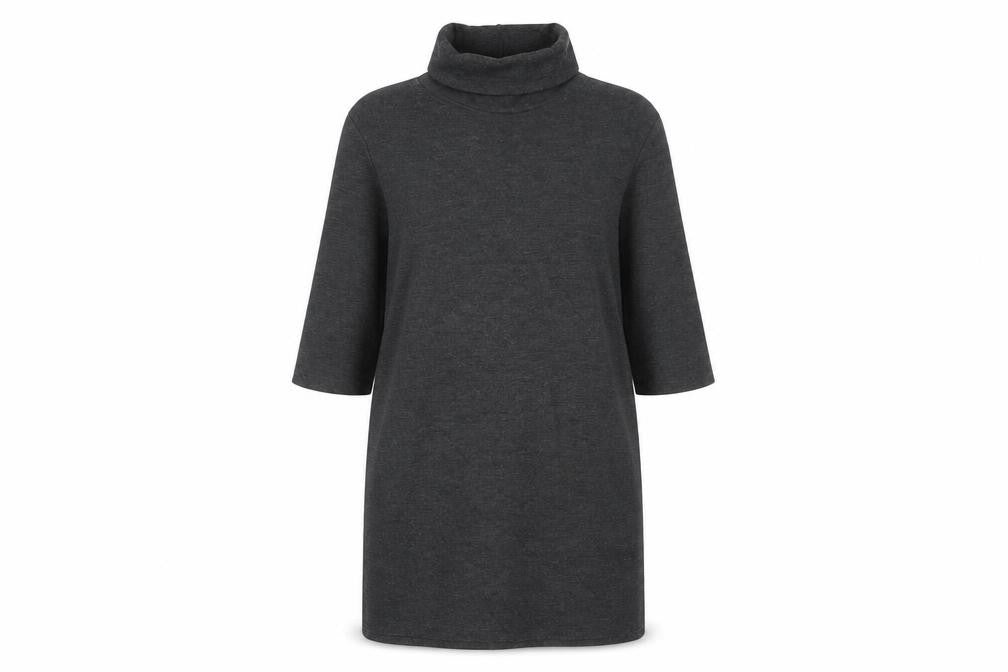 Zara Women’s Grey Roll Neck Knee Length Shift Dress Size 8