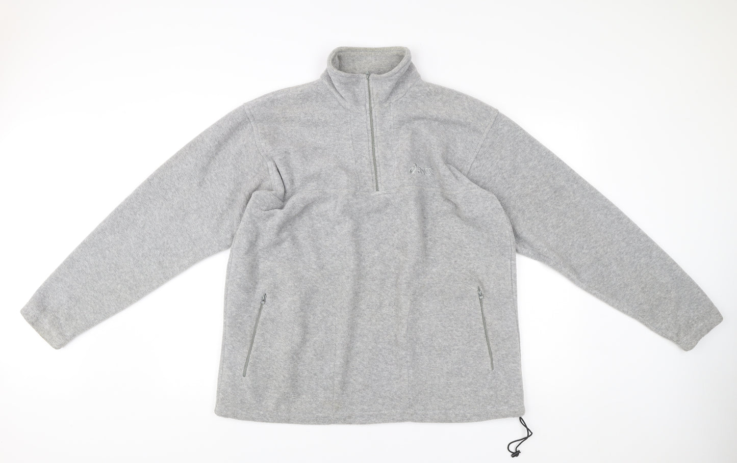 Asics Men’s Grey Fleece Sweatshirt M Half Zip Pullover Outdoor