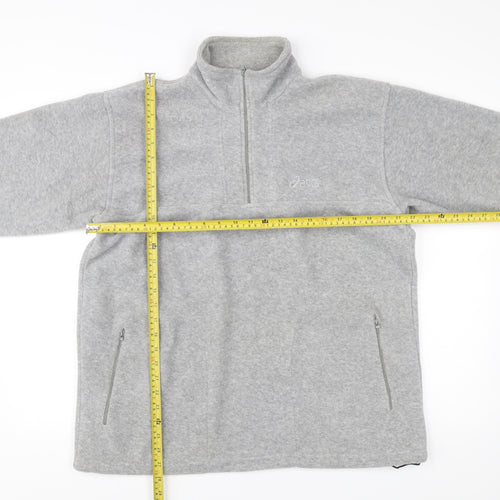 Asics Men’s Grey Fleece Sweatshirt M Half Zip Pullover Outdoor
