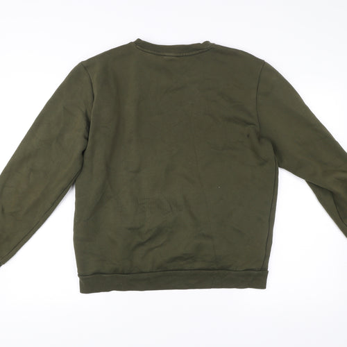 Puma Mens Green Pullover Sweatshirt M Logo Crew Neck Sportswear