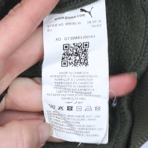 Puma Mens Green Pullover Sweatshirt M Logo Crew Neck Sportswear