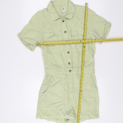 BDG Urban Outfitters Womens Green Lyocell Playsuit Size S Collared Casual