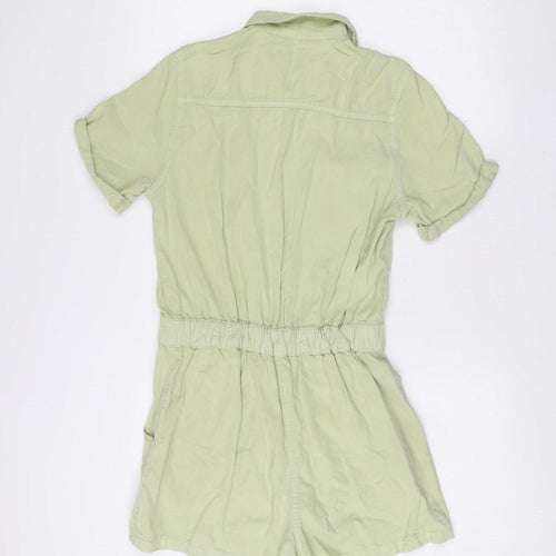 BDG Urban Outfitters Womens Green Lyocell Playsuit Size S Collared Casual