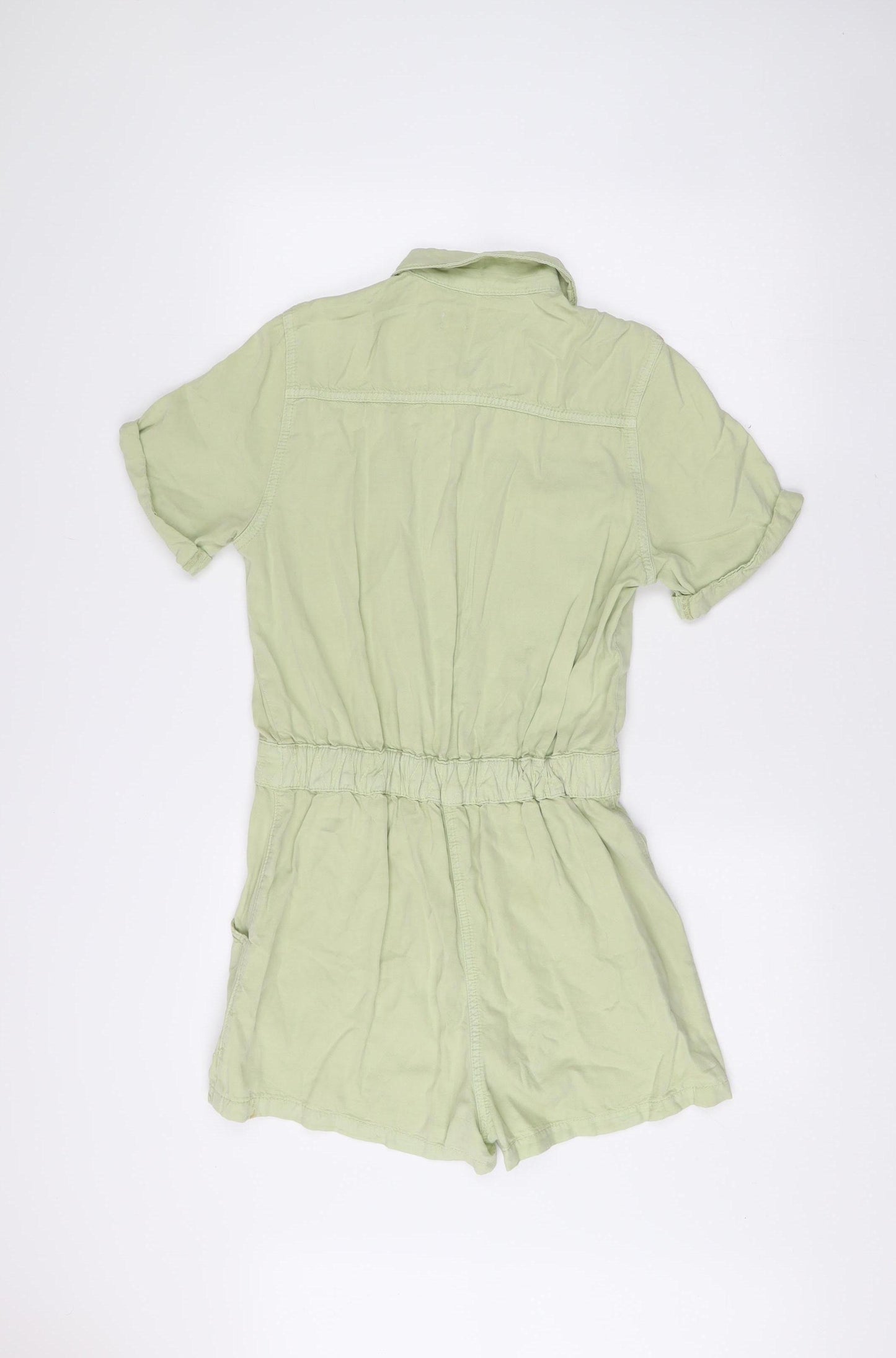 BDG Urban Outfitters Womens Green Lyocell Playsuit Size S Collared Casual