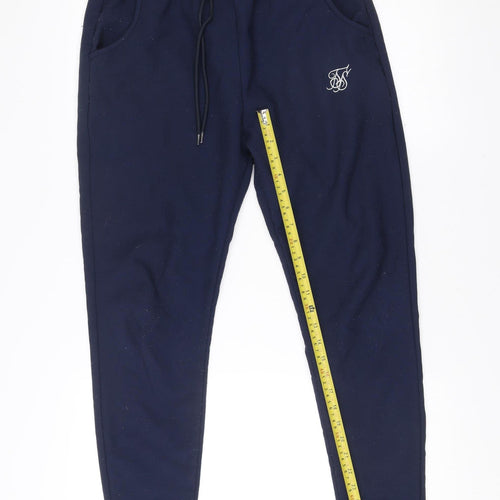 SikSilk Mens Blue Jogger Trousers Size M Polyester Slim Fit