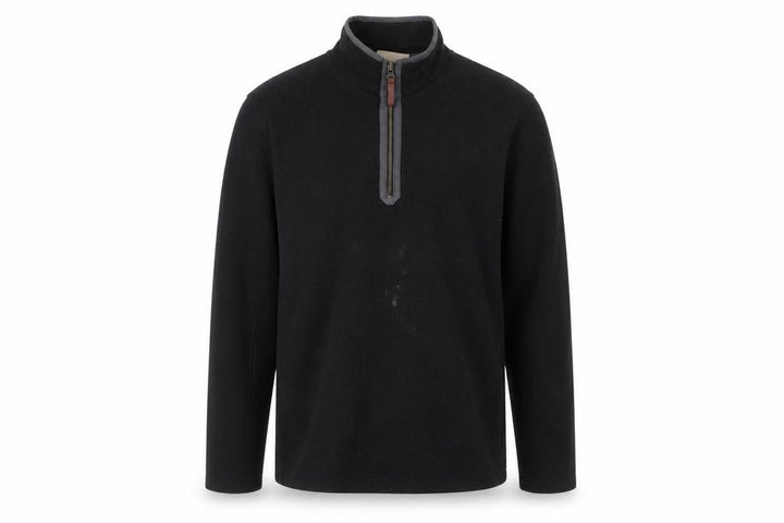 Mountain Warehouse Mens Black L Fleece Sweatshirt 1/2 Zip Pullover