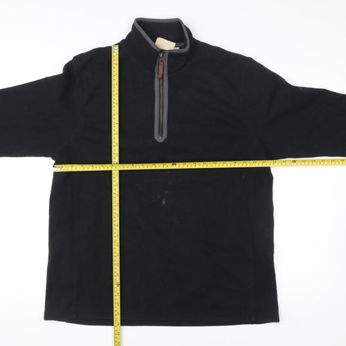 Mountain Warehouse Mens Black L Fleece Sweatshirt 1/2 Zip Pullover