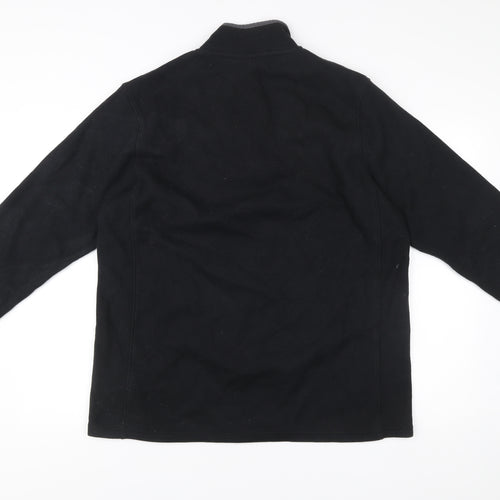 Mountain Warehouse Mens Black L Fleece Sweatshirt 1/2 Zip Pullover