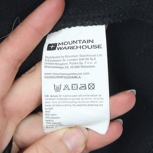 Mountain Warehouse Mens Black L Fleece Sweatshirt 1/2 Zip Pullover