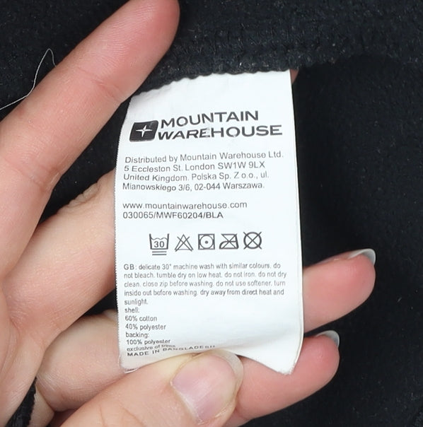 Mountain Warehouse Mens Black L Fleece Sweatshirt 1/2 Zip Pullover