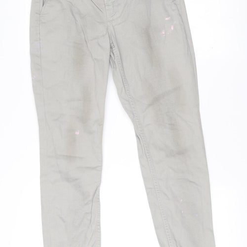 AllSaints Womens Grey Size 6 Chino Straight Cotton Trousers