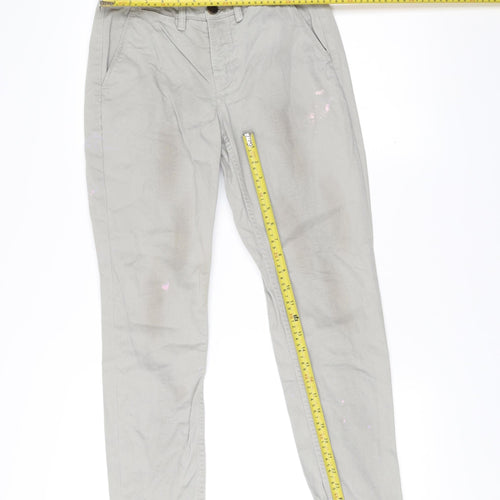 AllSaints Womens Grey Size 6 Chino Straight Cotton Trousers