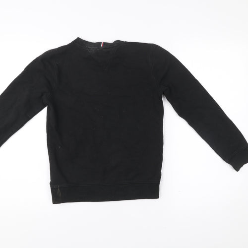 Tommy Hilfiger Boys Black Pullover Sweatshirt Logo Crew Neck 12 Years