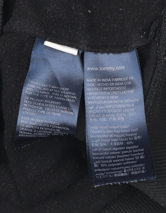 Tommy Hilfiger Boys Black Pullover Sweatshirt Logo Crew Neck 12 Years