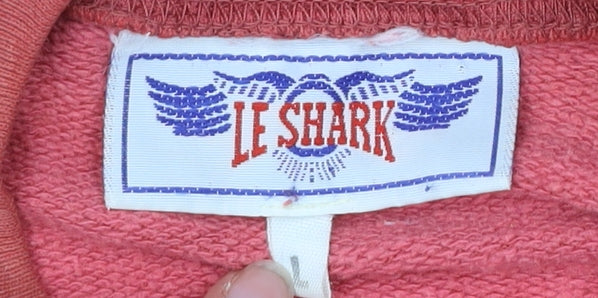 Le Shark Mens Red Cotton Blend Pullover Jumper Size L Vintage