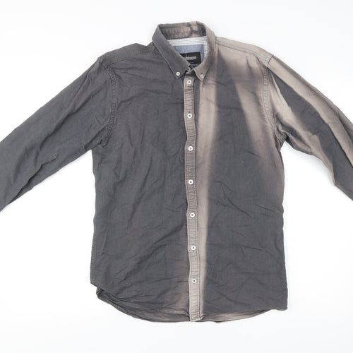 Minimum Men’s Grey Cotton Button-Up Long Sleeve Shirt M