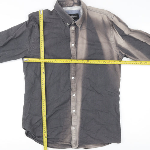 Minimum Men’s Grey Cotton Button-Up Long Sleeve Shirt M