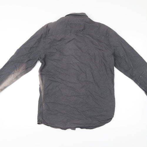 Minimum Men’s Grey Cotton Button-Up Long Sleeve Shirt M