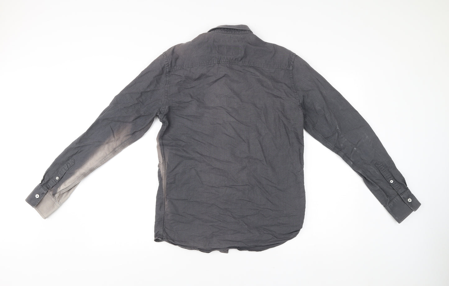 Minimum Men’s Grey Cotton Button-Up Long Sleeve Shirt M