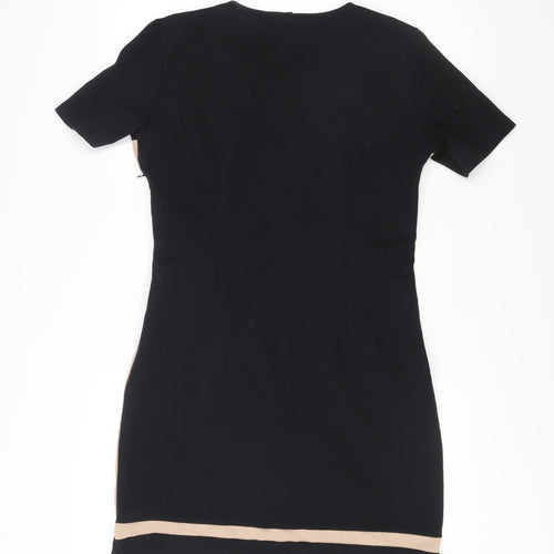 Miusol Women’s Black Colourblock Sheath Dress 2XL Short Sleeve