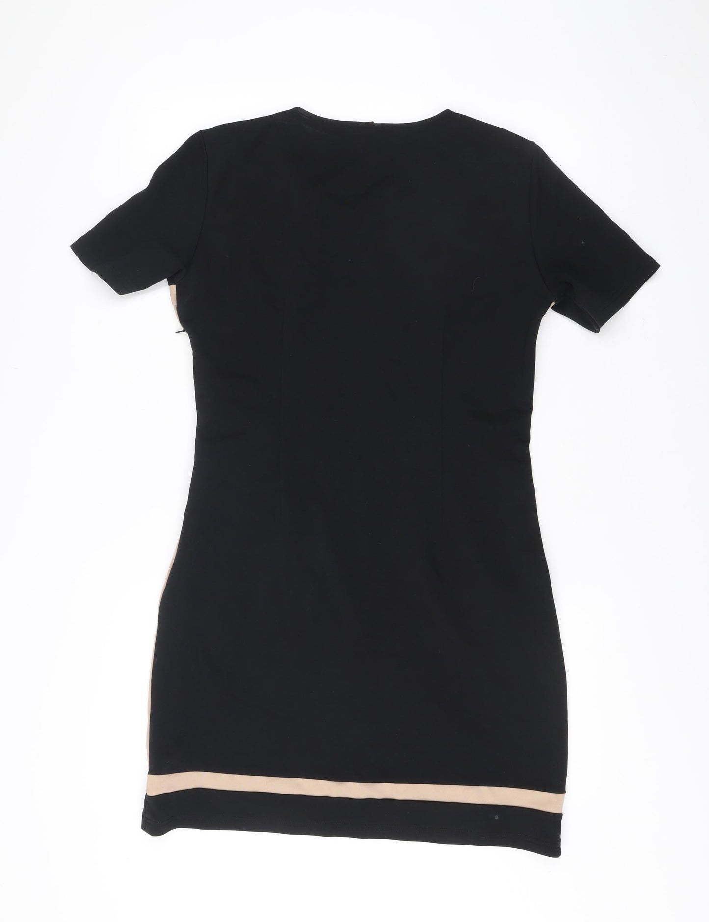Miusol Women’s Black Colourblock Sheath Dress 2XL Short Sleeve