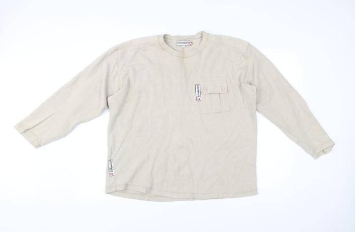 Eisenegger Men’s Beige Cotton Pullover Jumper Size M with Pocket