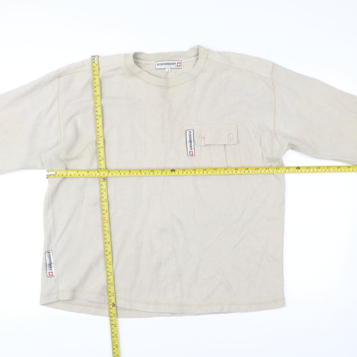Eisenegger Men’s Beige Cotton Pullover Jumper Size M with Pocket