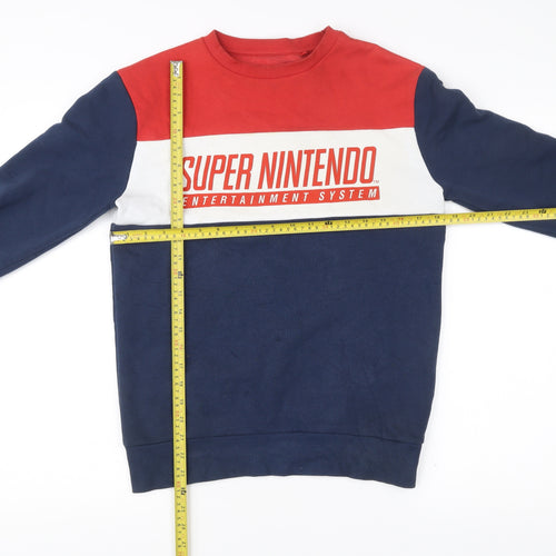 Nintendo Mens Multicoloured XS Pullover Sweatshirt Retro Logo