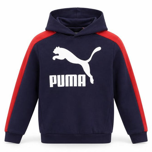 Puma Boys Blue Pullover Hoodie 14 Years Sports Logo Cotton Blend