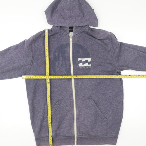 Billabong Men’s Blue Full Zip Hoodie L Logo Graphic Pocket Casual