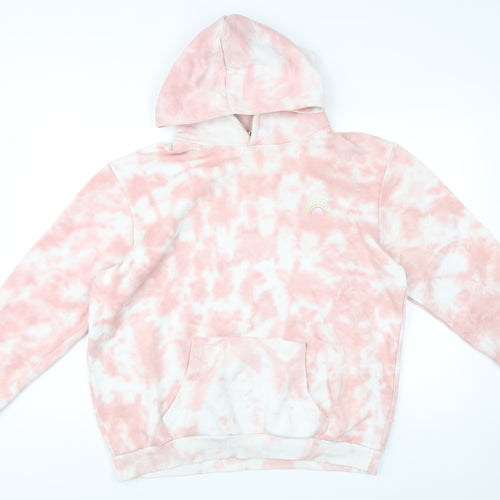 Neon Sheep Womens Pink Tie Dye Pullover Hoodie Size L