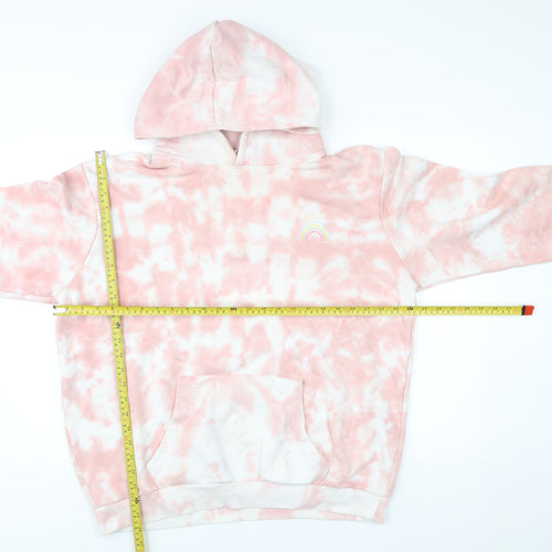 Neon Sheep Womens Pink Tie Dye Pullover Hoodie Size L