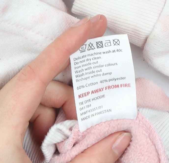 Neon Sheep Womens Pink Tie Dye Pullover Hoodie Size L