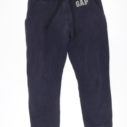Gap Men’s Blue Jogger Sweatpants M Cotton Blend Fleece Tapered