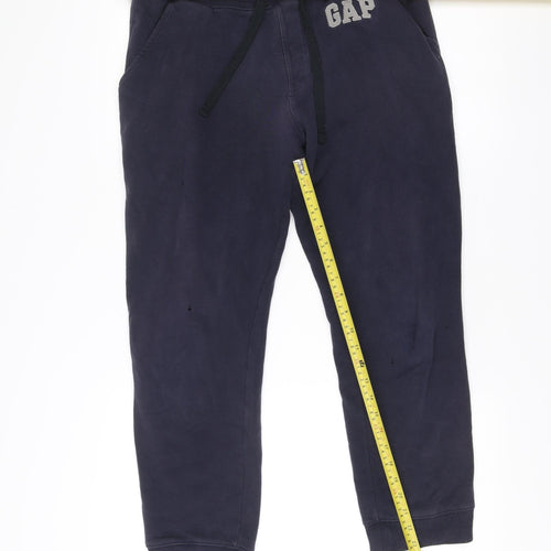 Gap Men’s Blue Jogger Sweatpants M Cotton Blend Fleece Tapered
