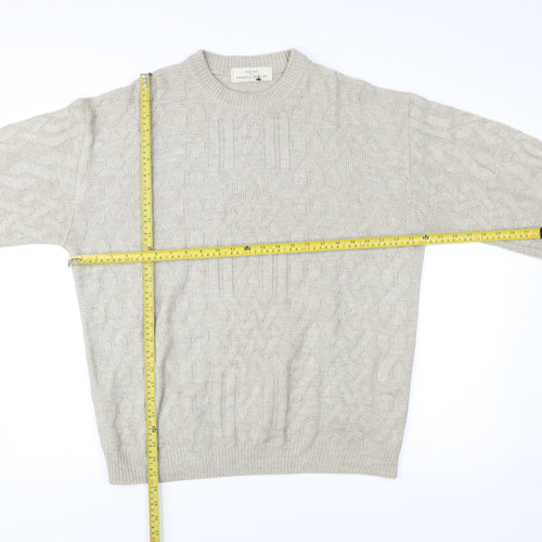 Marks and Spencer Men’s Beige Cable-Knit Acrylic Jumper L