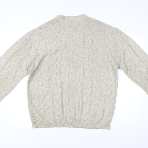 Marks and Spencer Men’s Beige Cable-Knit Acrylic Jumper L